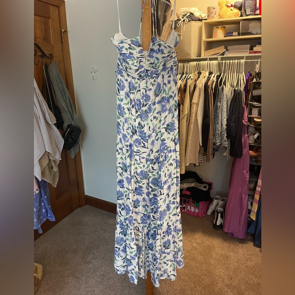 New with tags Hello Molly long sundress size: 6 color: white and blue floral